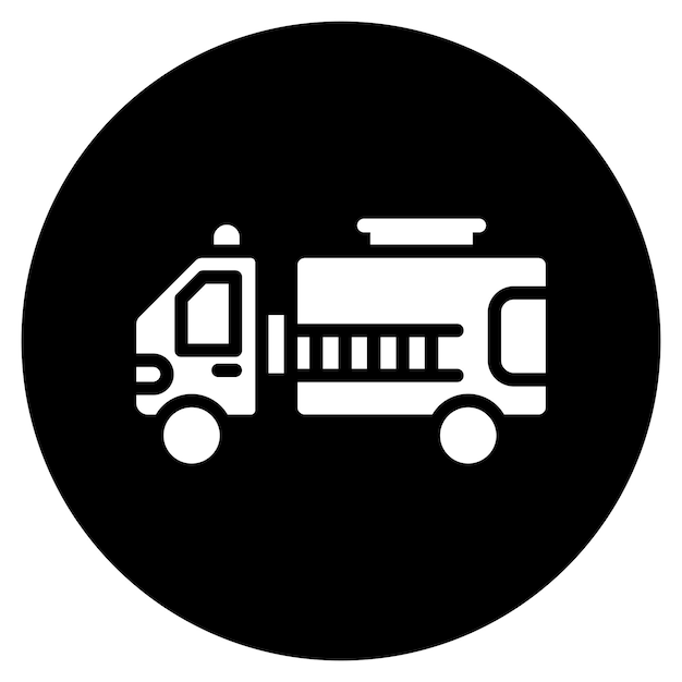 Iconos vectoriales de camiones de bomberos