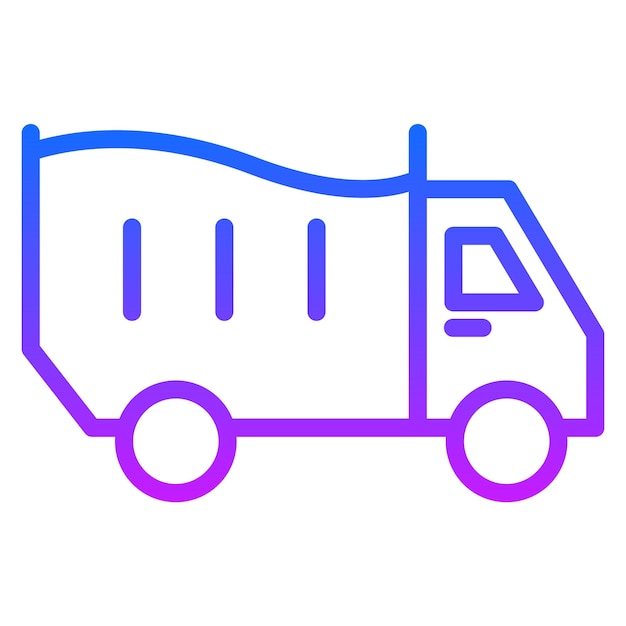 Iconos vectoriales de camiones de descarga