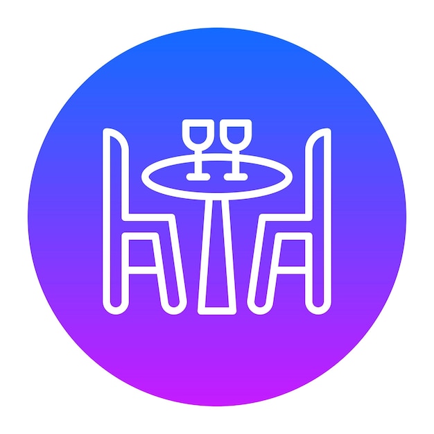 Iconos vectoriales de la cena romántica