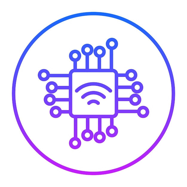Iconos vectoriales de chips inteligentes