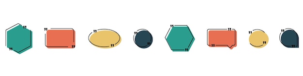 Iconos vectoriales de citas Marcos de citas plantilla de marcos de citas Diseño moderno de caja de voz para texto Vector