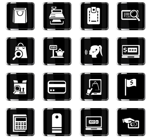 Iconos vectoriales de comercio electrónico para el diseño de la interfaz de usuario