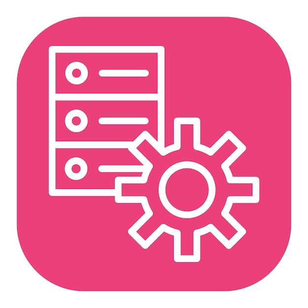Iconos vectoriales de las configuraciones de la base de datos