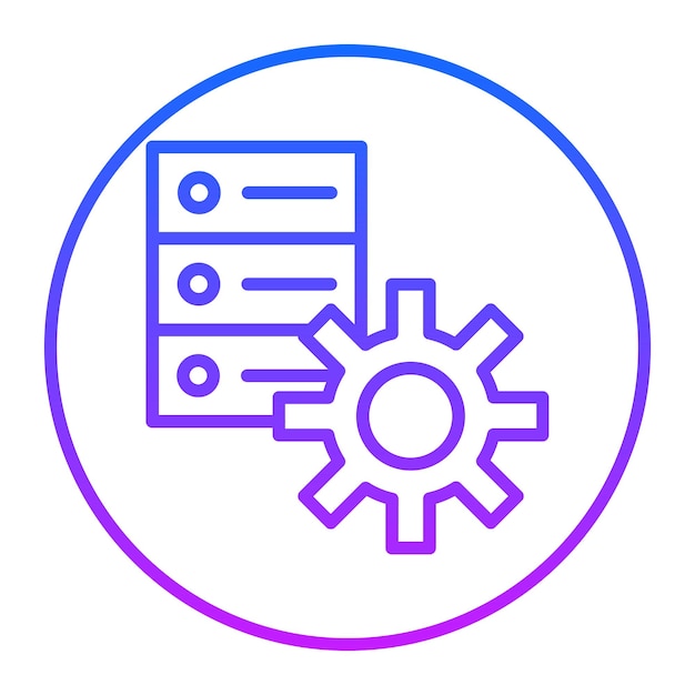 Iconos vectoriales de las configuraciones de la base de datos