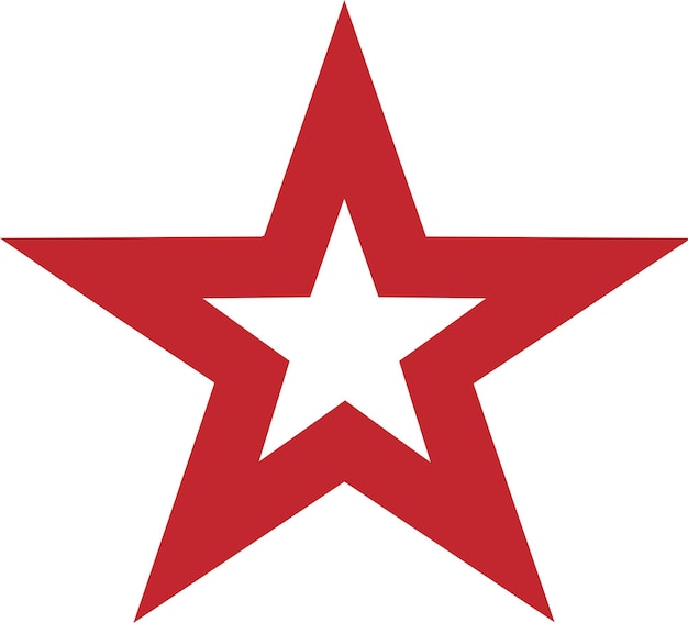 Iconos vectoriales de contorno de estrellas estrella roja aislada sobre un fondo transparente