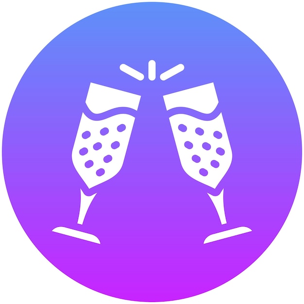 Iconos vectoriales de las copas de champán Ilustración del conjunto de iconos de los eventos de premios