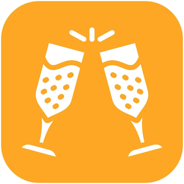 Iconos vectoriales de las copas de champán Ilustración del conjunto de iconos de los eventos de premios