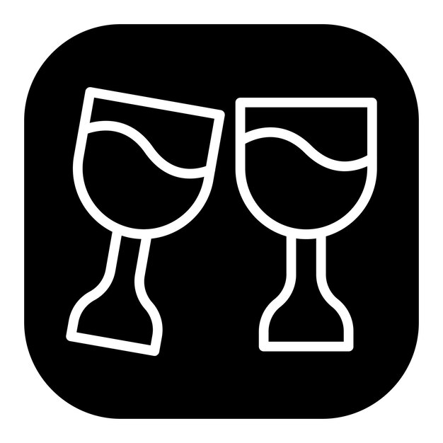 Iconos vectoriales de las copas de vino