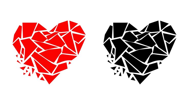 Vector iconos vectoriales de corazones rojos y negros corazones vectoriales para el día de san valentín símbolo de corazón signo de corazón