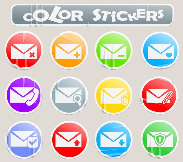 Iconos vectoriales de correo para el diseño de la interfaz de usuario