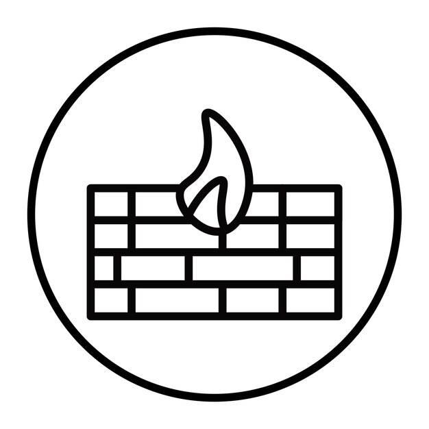 Iconos vectoriales del cortafuegos