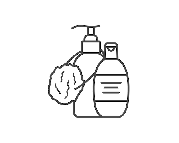 Iconos vectoriales cosméticos de belleza y cuidado frasco de botella gel de ducha crema facial crema corporal loción pomada pasta