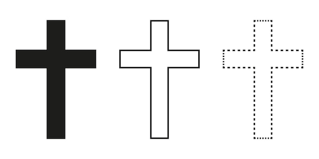 Iconos vectoriales cruzados religiosos. Aislado sobre fondo blanco. eps10