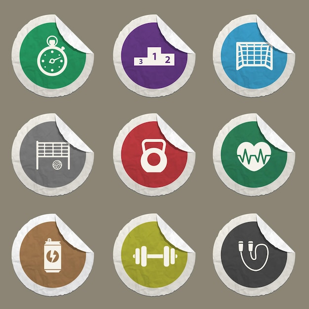 Iconos vectoriales deportivos para sitios web e interfaz de usuario