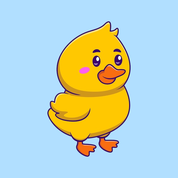 Iconos vectoriales de dibujos animados de patos de pie Ilustración Concepto de dibujos animados planos