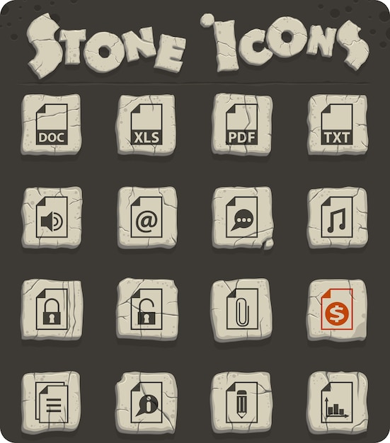 Iconos vectoriales de documento para diseño web y de interfaz de usuario