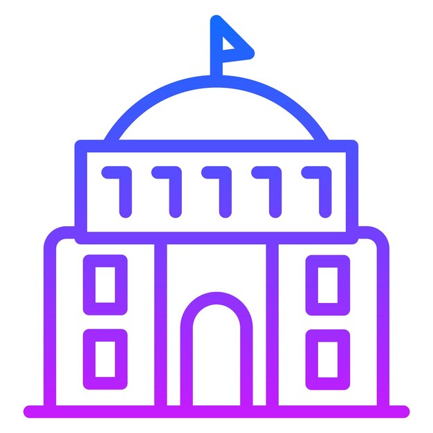 Iconos vectoriales de edificios gubernamentales