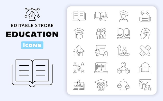 Iconos vectoriales de la educación
