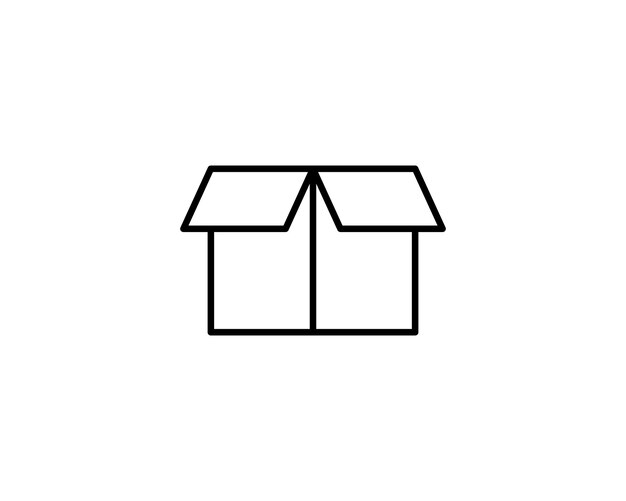 Iconos vectoriales de embalaje de entrega Iconos de cajas de cartón de carga Signo de paquete de cartón a partir de formas geométricas de línea