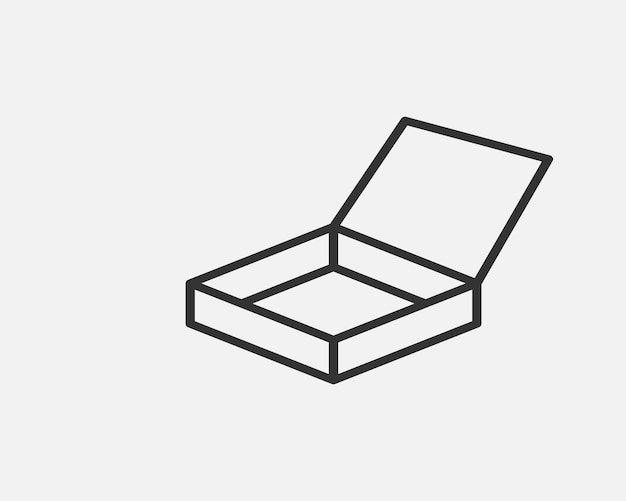 Iconos vectoriales de embalaje de entrega Iconos de cajas de cartón de carga Signo de paquete de cartón a partir de formas geométricas de línea
