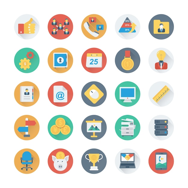 Iconos vectoriales para empresas y oficinas