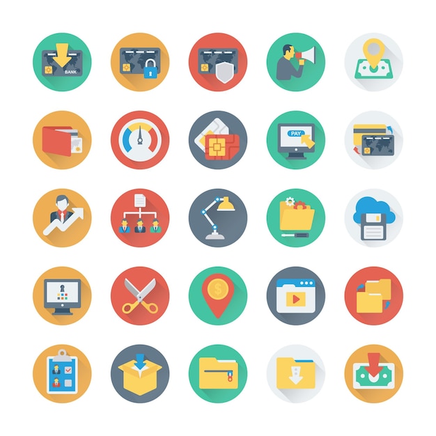 Iconos vectoriales para empresas y oficinas