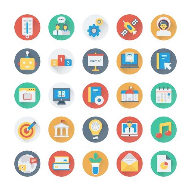 Iconos vectoriales de la escuela y la educación