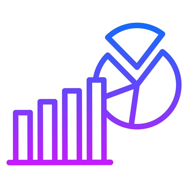 Iconos vectoriales de las estadísticas de mercado