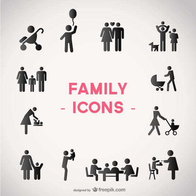 Iconos vectoriales de familia