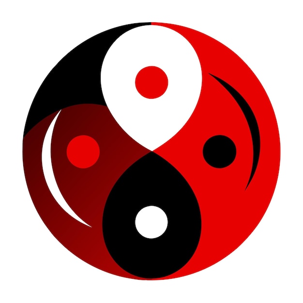 Iconos vectoriales de festivales chinos Yin Yang y símbolos culturales