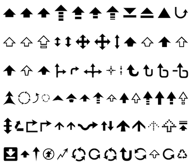 Vector los íconos vectoriales de las flechas