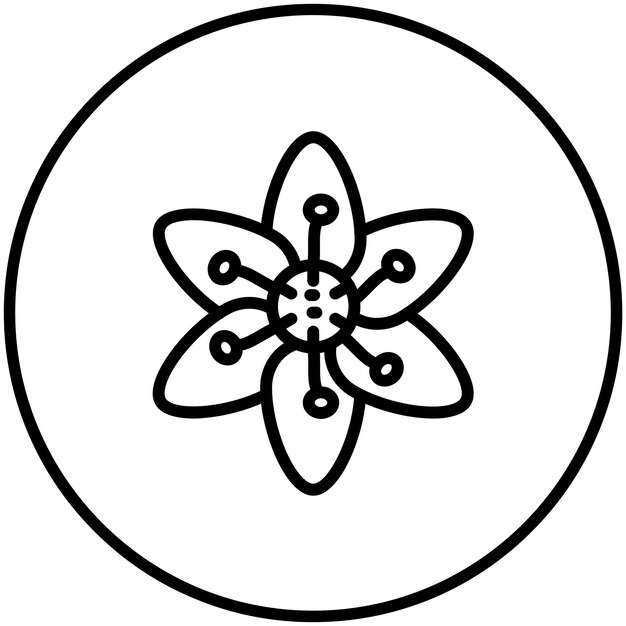 Vector iconos vectoriales de las flores de fresa ilustración del conjunto de iconos de las flores