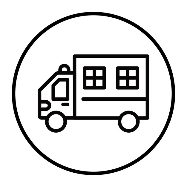 Iconos vectoriales de furgonetas de la policía