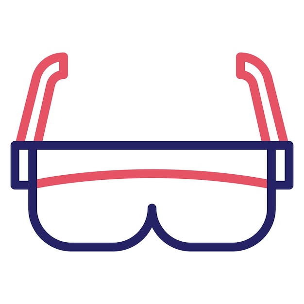 Iconos vectoriales de gafas de seguridad Ilustración del conjunto de iconos de procesos industriales