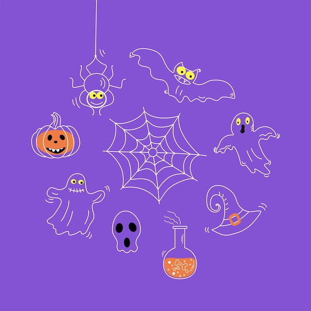 Iconos vectoriales de Halloween 1