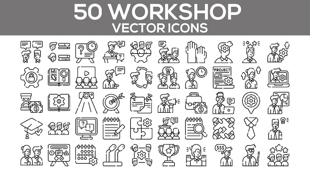 Iconos vectoriales herramientas profesionales equipo de taller de bricolaje conjunto editable