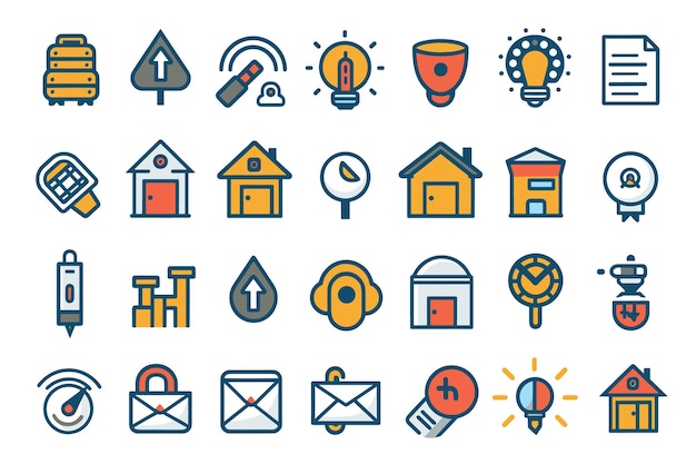 Iconos vectoriales Iconos comerciales Iconos web Conjunto de íconos Iconos de vector Ilustración Símbolo