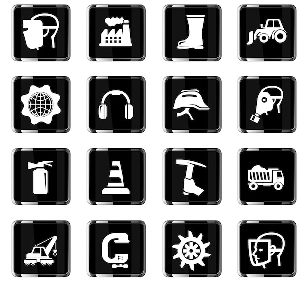 Iconos vectoriales industriales para el diseño de la interfaz de usuario