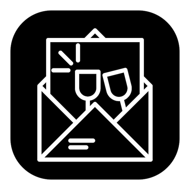 Iconos vectoriales de las invitaciones a la cena