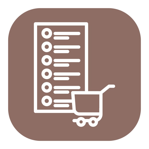 Iconos vectoriales de la lista de compras