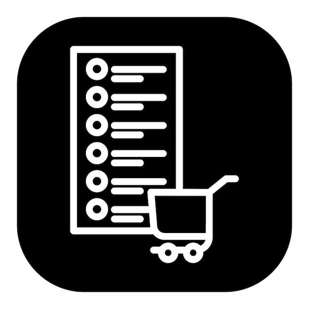 Iconos vectoriales de la lista de compras