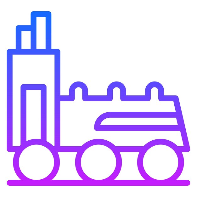Iconos vectoriales de la locomotora