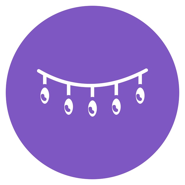Iconos vectoriales de luces navideñas
