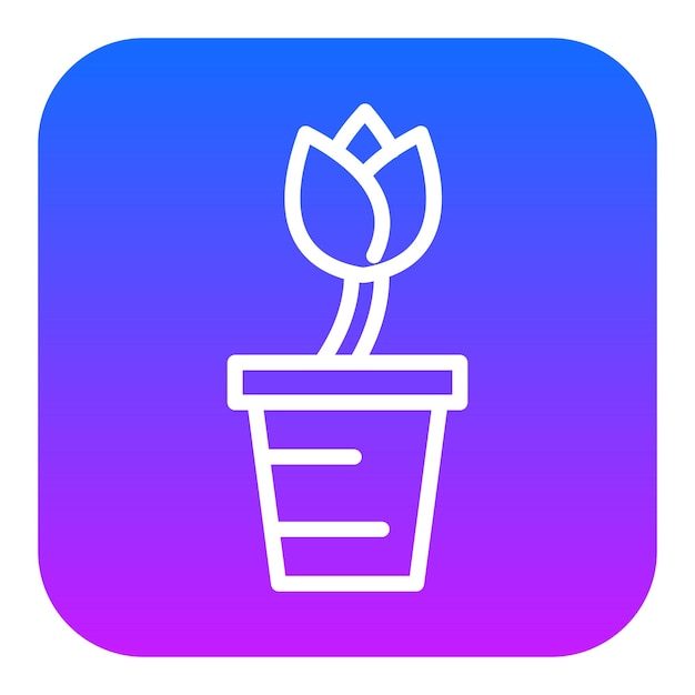 Iconos vectoriales de macetas de flores grandes