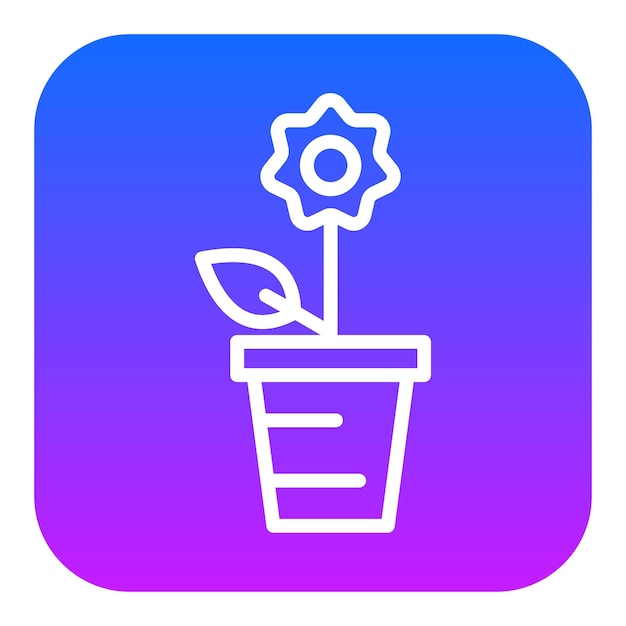 Iconos vectoriales de macetas de flores