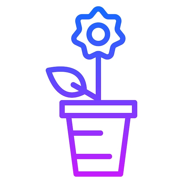 Iconos vectoriales de macetas de flores