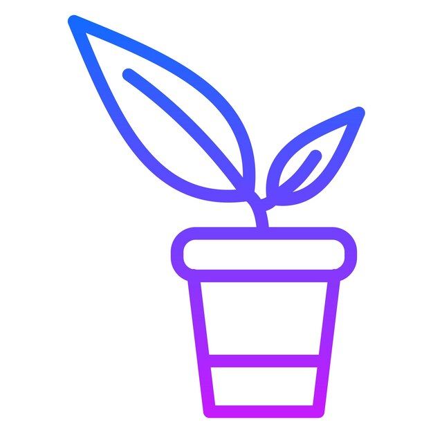 Iconos vectoriales de macetas de flores