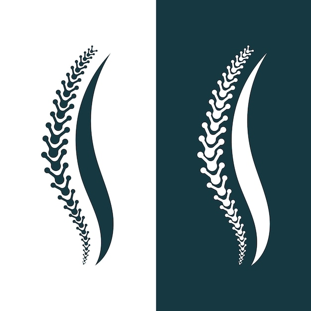 Iconos vectoriales de la médula espinal Conjunto de iconos de la columna vertebral Conjunto sencillo de iconos vectorales de la columna espinal