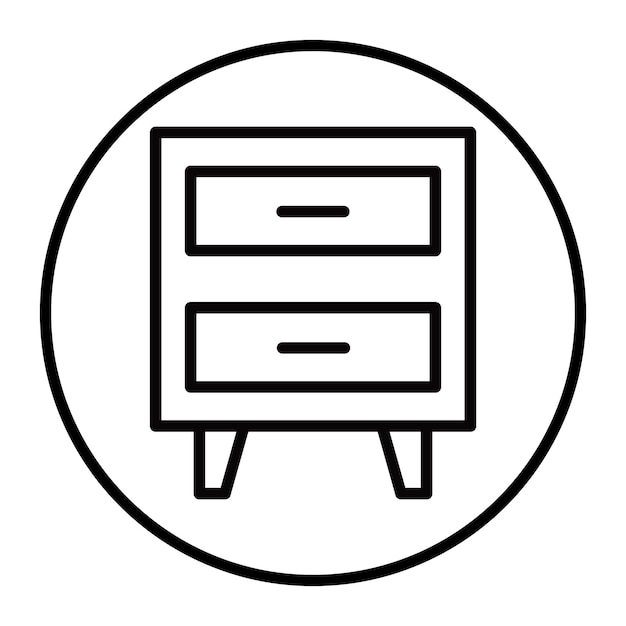 Iconos vectoriales de la mesa de noche