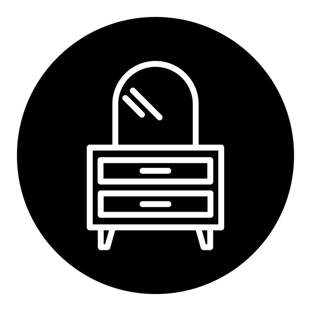 Iconos vectoriales de la mesa de tocador